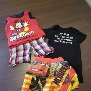 Lot 4 pieces baby boy summer clothing 6/9 mo